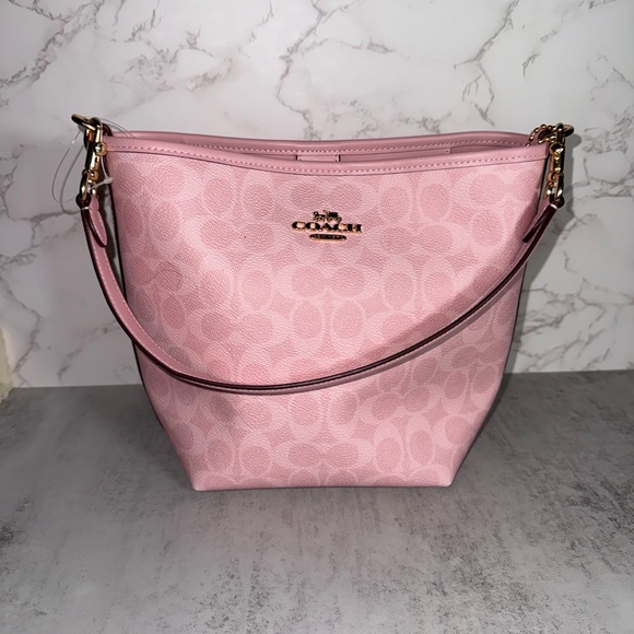 Coach Handbags - Coach Powder Pink City Bucket Bag In Signature Canvas NWT